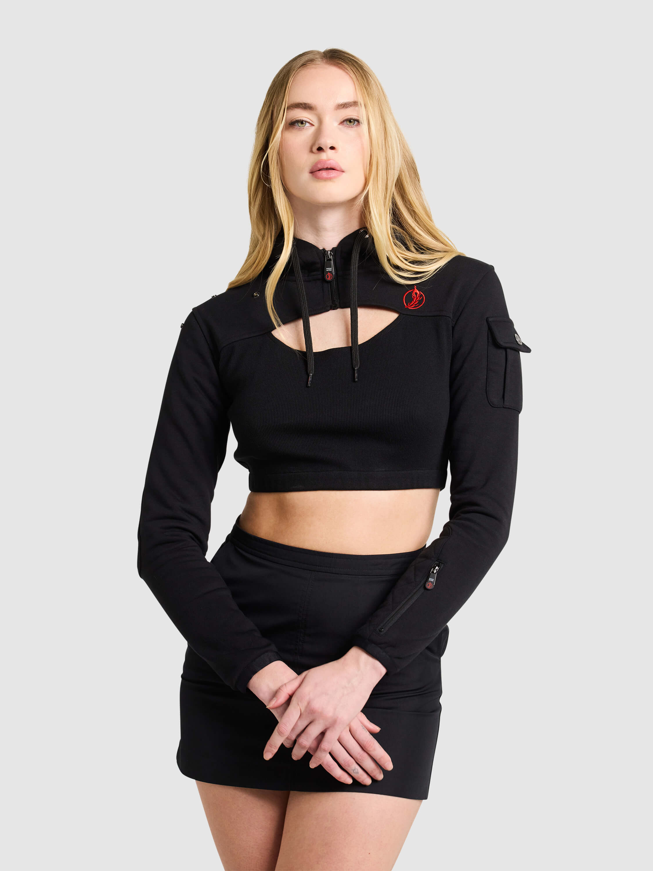 Rogue Cropped Hoodie - Black - Patch Notes Apparel