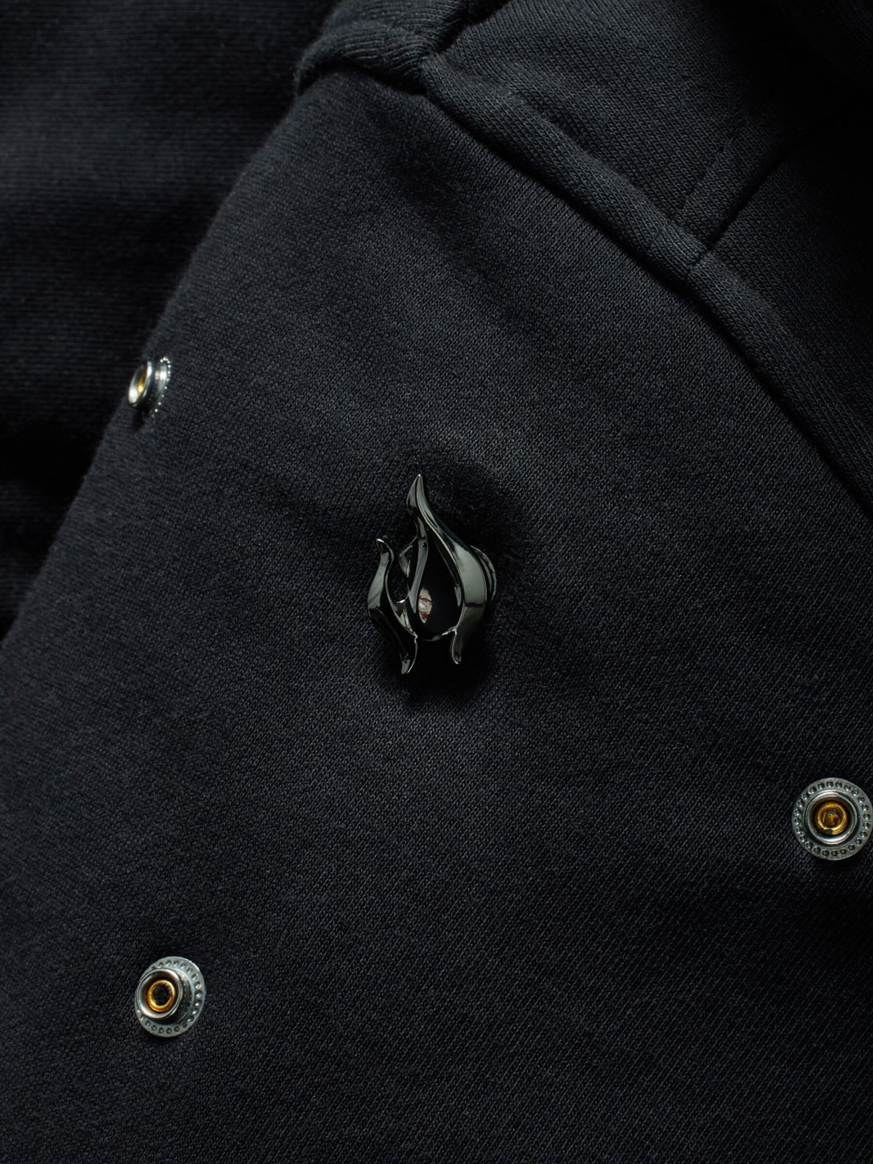 Rising Flames RPG Snap from Patch Notes Apparel in Gunmetal Silver