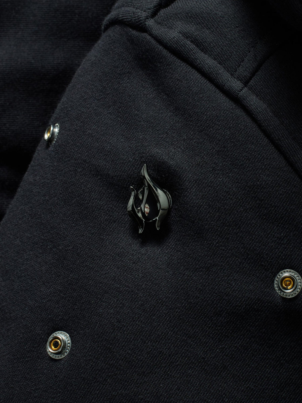 Rising Flames RPG Snap from Patch Notes Apparel in Gunmetal Silver
