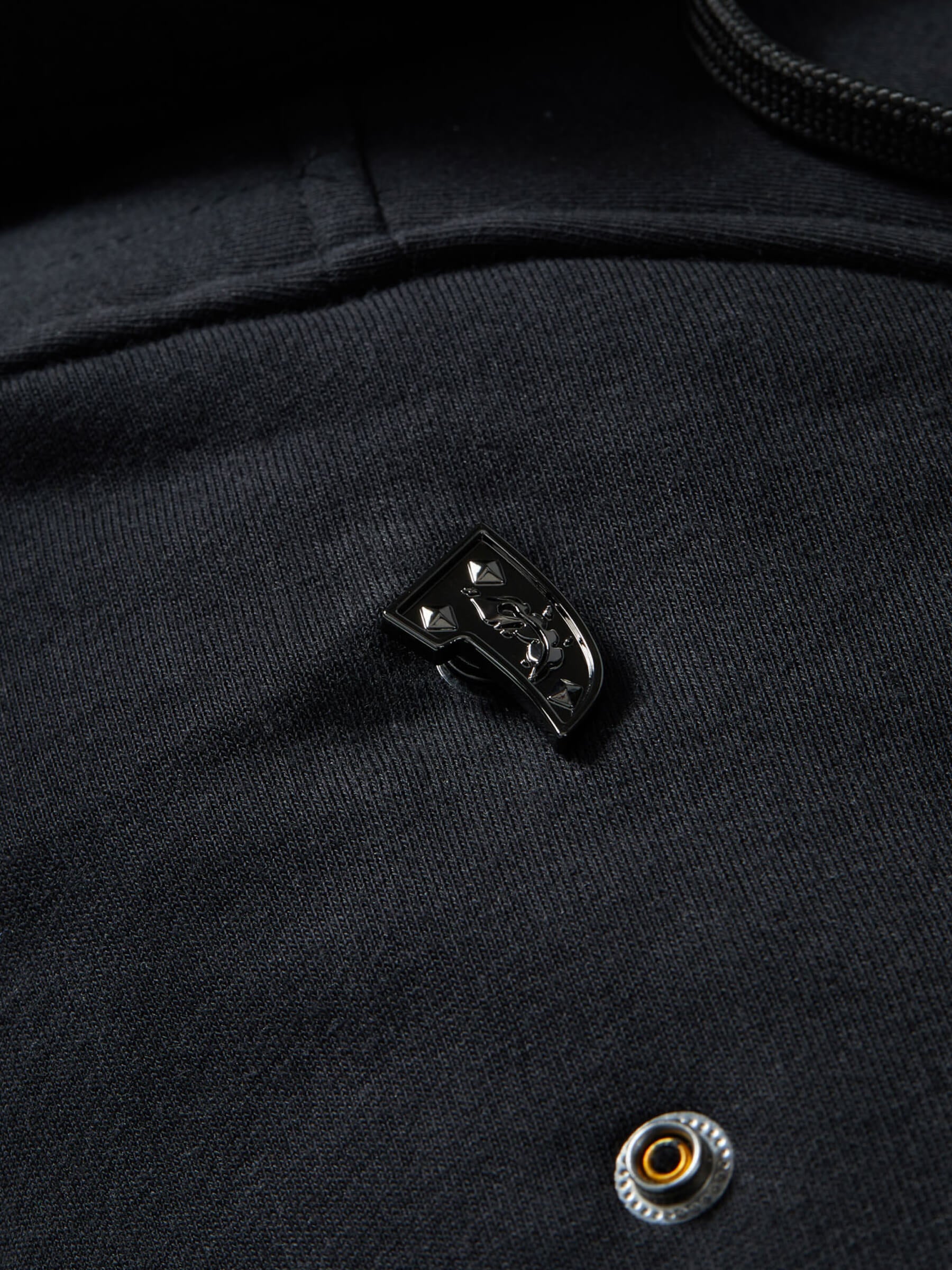 Studded Phoenix Plate RPG Snap from Patch Notes Apparel in Gunmetal Silver