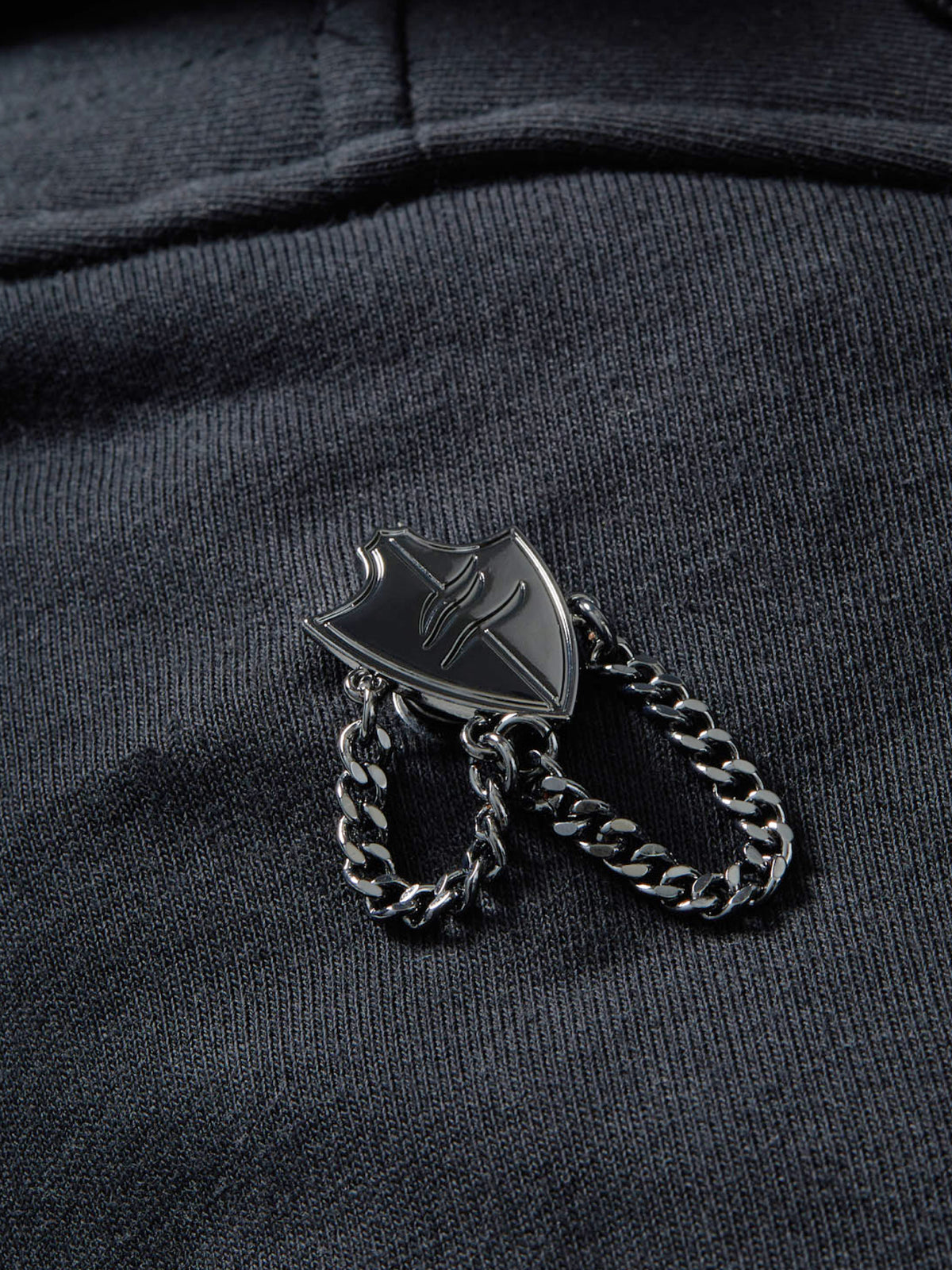 Claw Mark Shield RPG Snap from Patch Notes Apparel in Gunmetal Silver