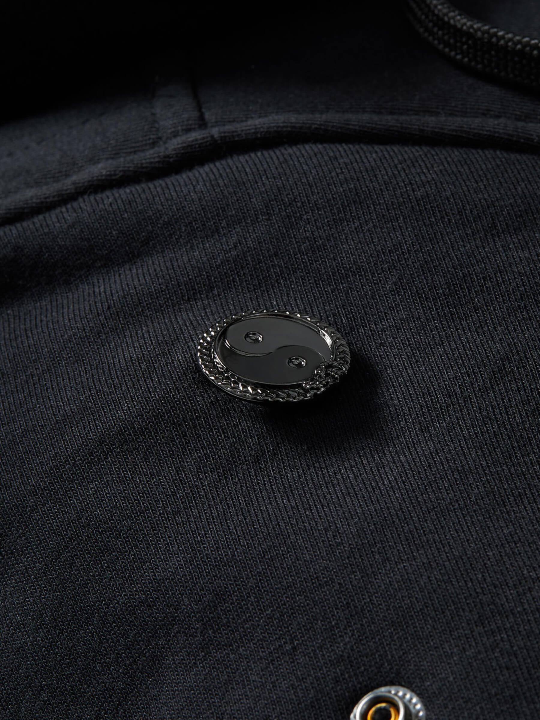 Yin-Yang Talisman RPG Snap from Patch Notes Apparel in Gunmetal Silver