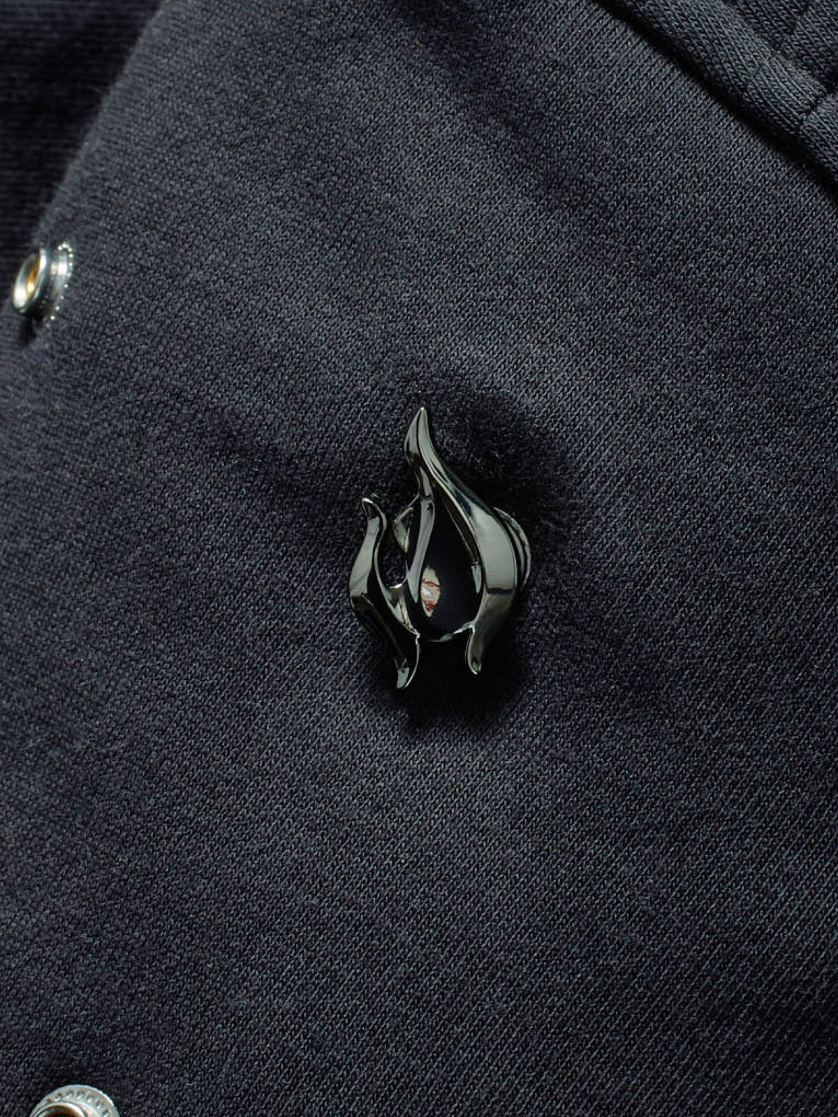 Rising Flames RPG Snap from Patch Notes Apparel in Gunmetal Silver