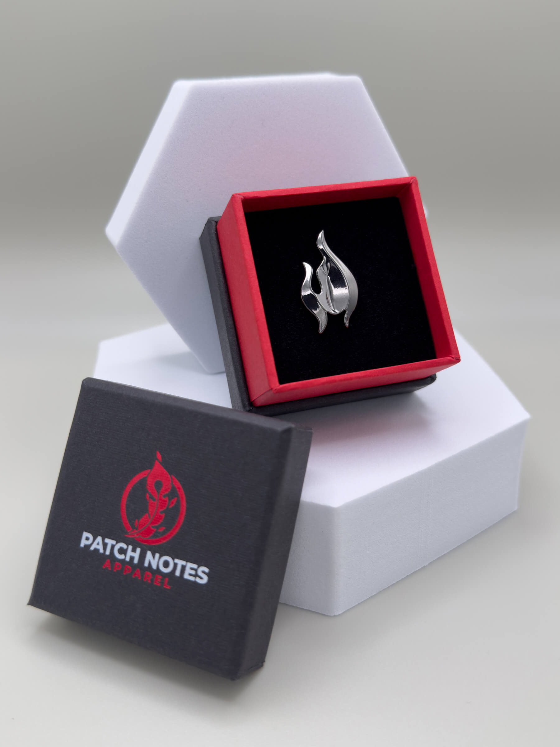 Rising Flames - Sorcerer Class RPG Snap Jewelry - Gunmetal Color - Patch Notes Apparel