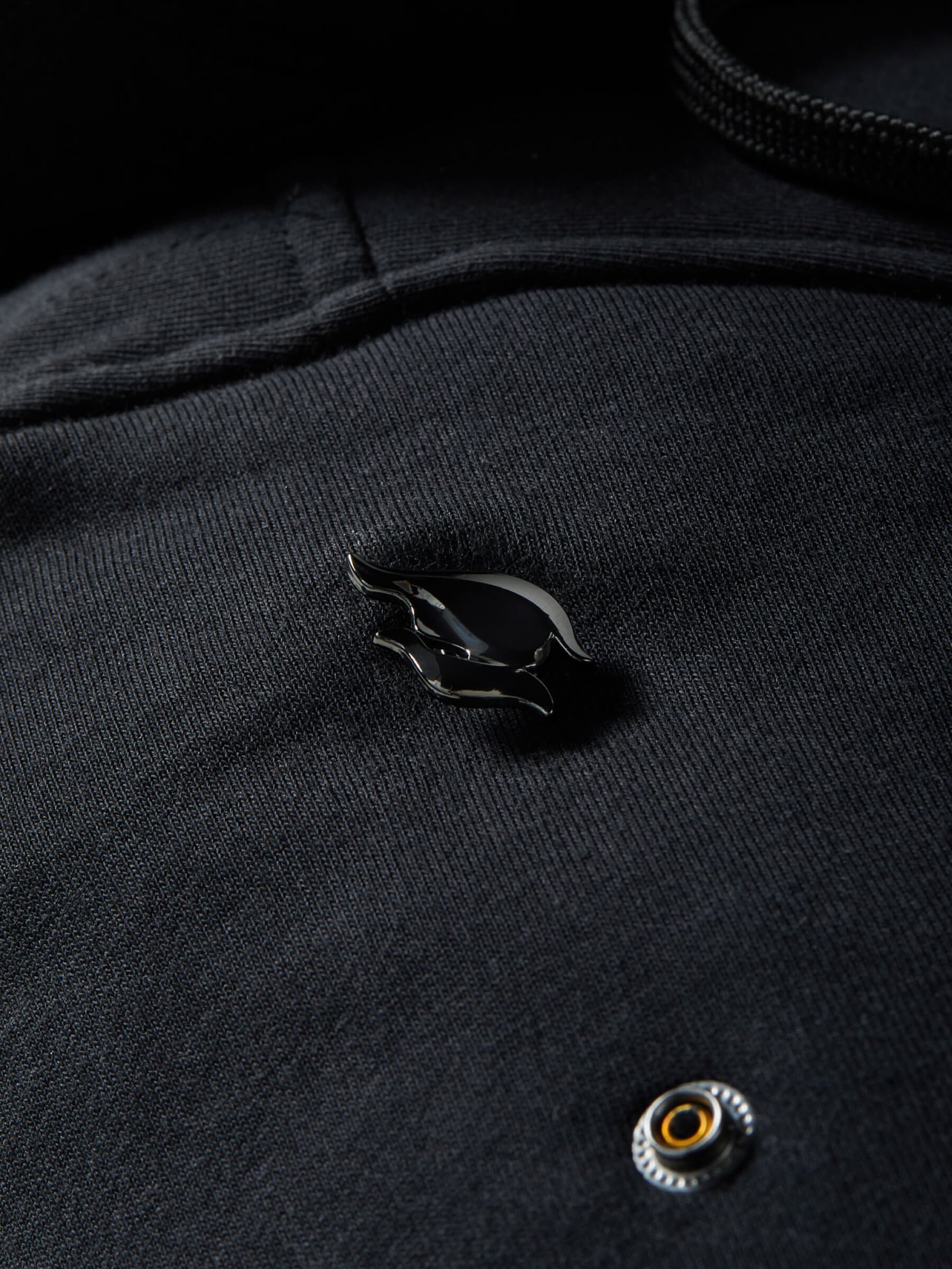 Rising Flames RPG Snap from Patch Notes Apparel in Gunmetal Silver