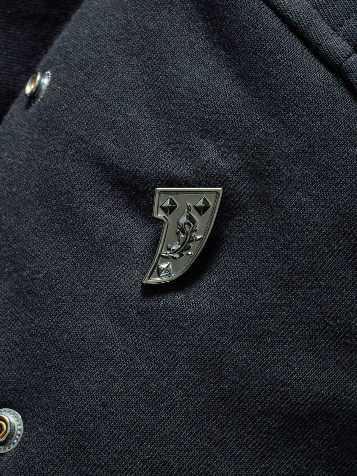 Studded Phoenix Plate RPG Snap from Patch Notes Apparel in Gunmetal Silver